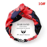 Twist Cross Floral Elastic Knotted Headband (multiple colors)