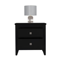 Nightstand More, Two Shelves, Four Legs - Black