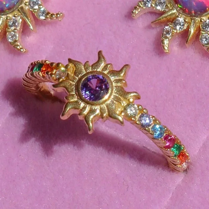 Retro Opal Sun Pendant, Bracelet or Ring