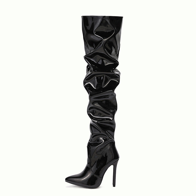 Over-The-Knee Stretch High Heel Thigh-High Boots