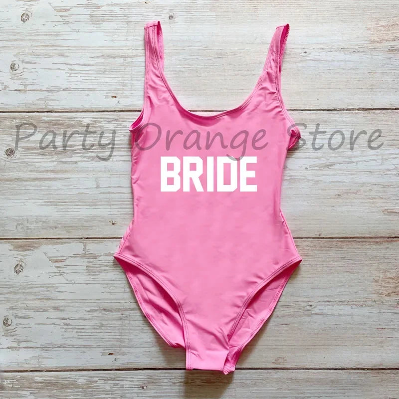 Bachelor Party Sexy One Piece Swimsuit BRIDE & SQUAD