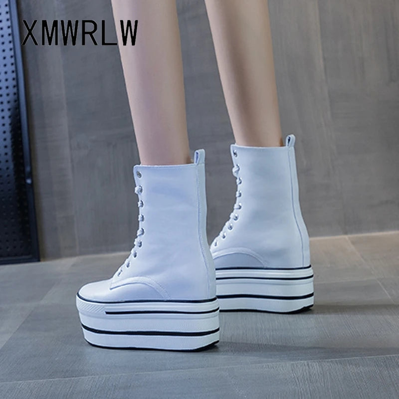 Platform High Top Lace-Up Boots