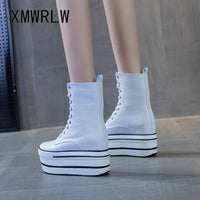 Platform High Top Lace-Up Boots