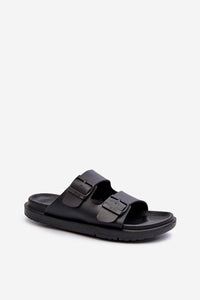 Black Buckle Sandals