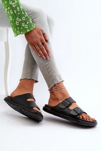 Black Buckle Sandals