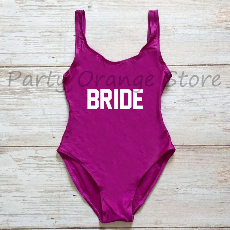 Bachelor Party Sexy One Piece Swimsuit BRIDE & SQUAD