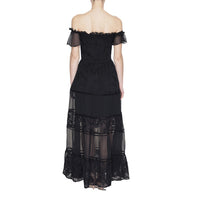 Guess -  Women's Off the Shoulder Black Flowing Dress