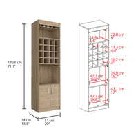 Bar Cabinet Atanasio, Living Room, Light Pine