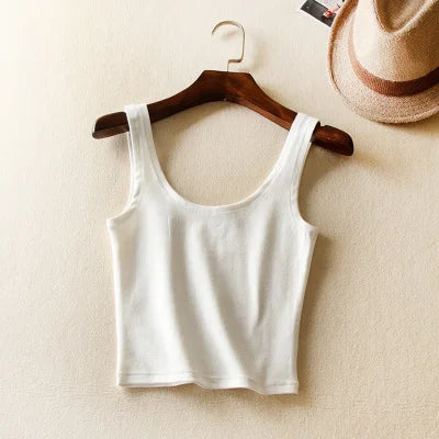 Short Cotton Tank Tops Style Crop Top (Multiple Colors)