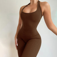 Breathable Ribbed Pant Length Jumpsuit or Shorts Length Romper