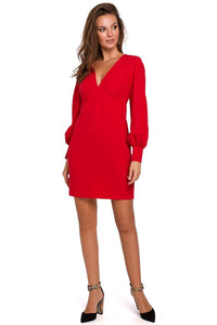 Long Sleeve Red Cocktail Dress