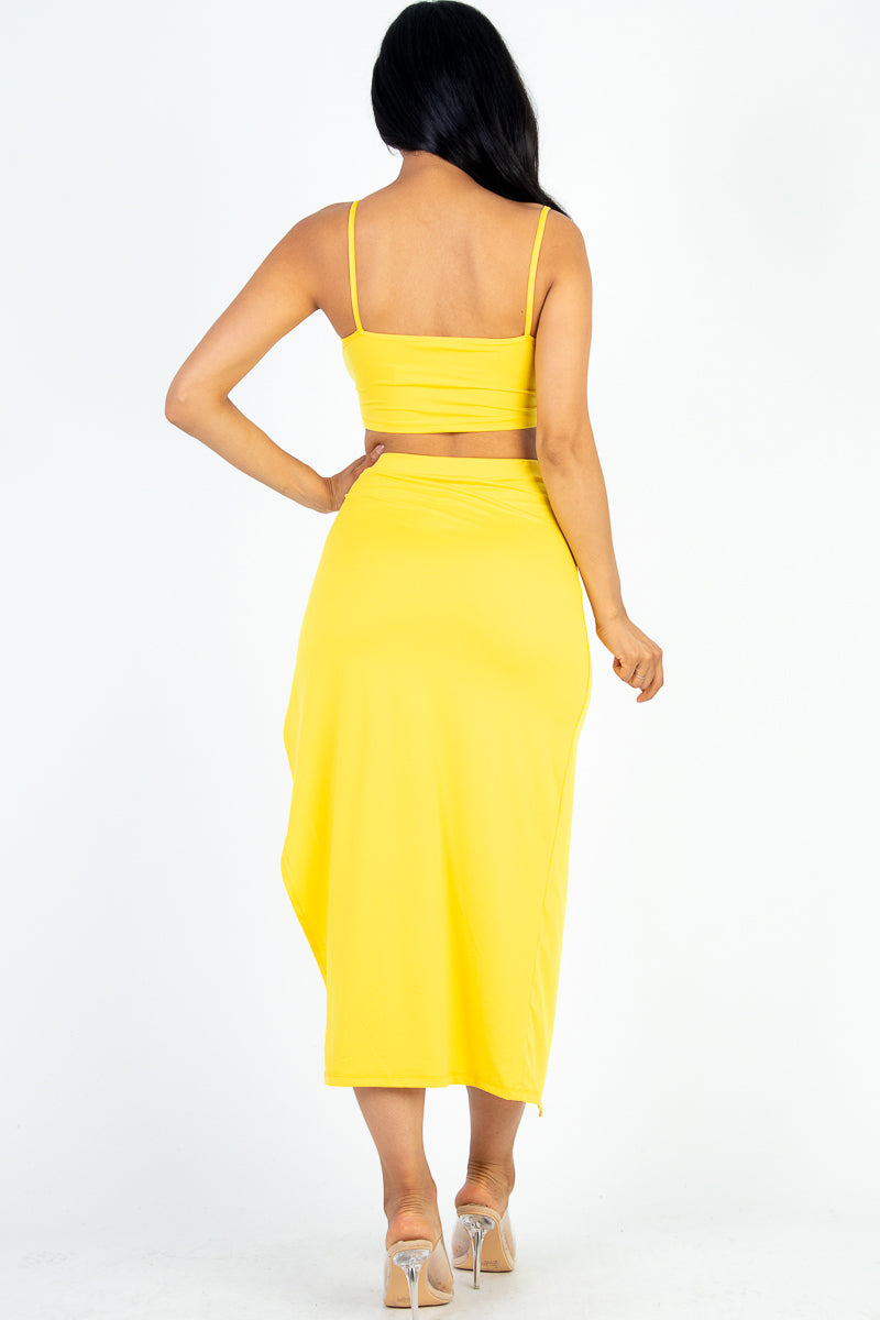 Crop Cami & Split Thigh Maxi Skirt Set (CAPELLA)