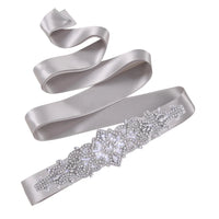 Rhinestones Wedding Belt w/ Crystal Applique for Waistband Bridal Sash