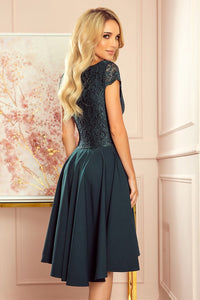 Lace Classic Cut Knee Length Evening Dress