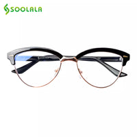 Cat Eye Semi-Rimless Anti Blue Light Filter Eyeglasses