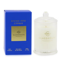 GLASSHOUSE - Triple Scented Soy Candle - Diving Into Cyprus (Sea Salt & Saffron)