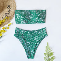 High Waist Bandeau Bikini Set