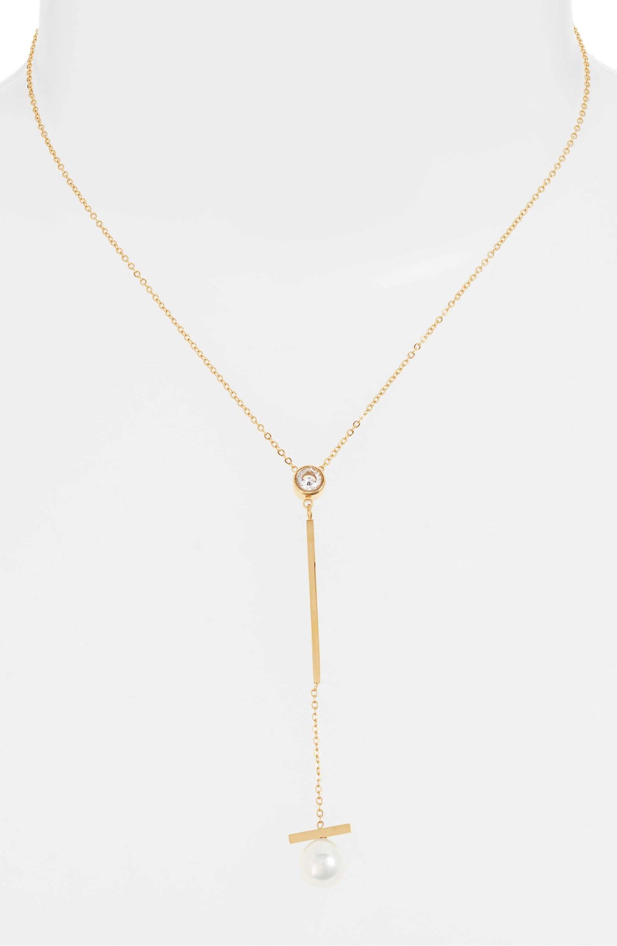 Pearl Bar Drop Necklace