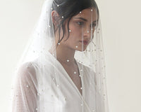 Wedding Veil With Pearl, Mid Length Veil  4022