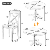 Modern 5 Piece Dining Table Set - Round Table and 4 Chairs