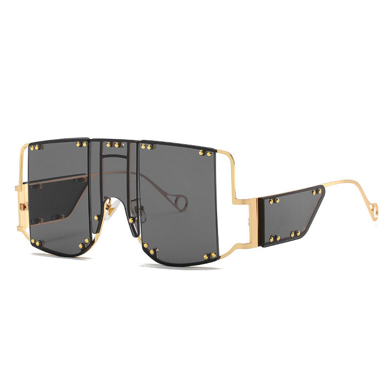 Mirror Alloy Oversized Vintage Sunglasses