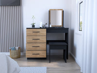 Makeup Dressing Table Roxx, Bedroom, Black / Pine