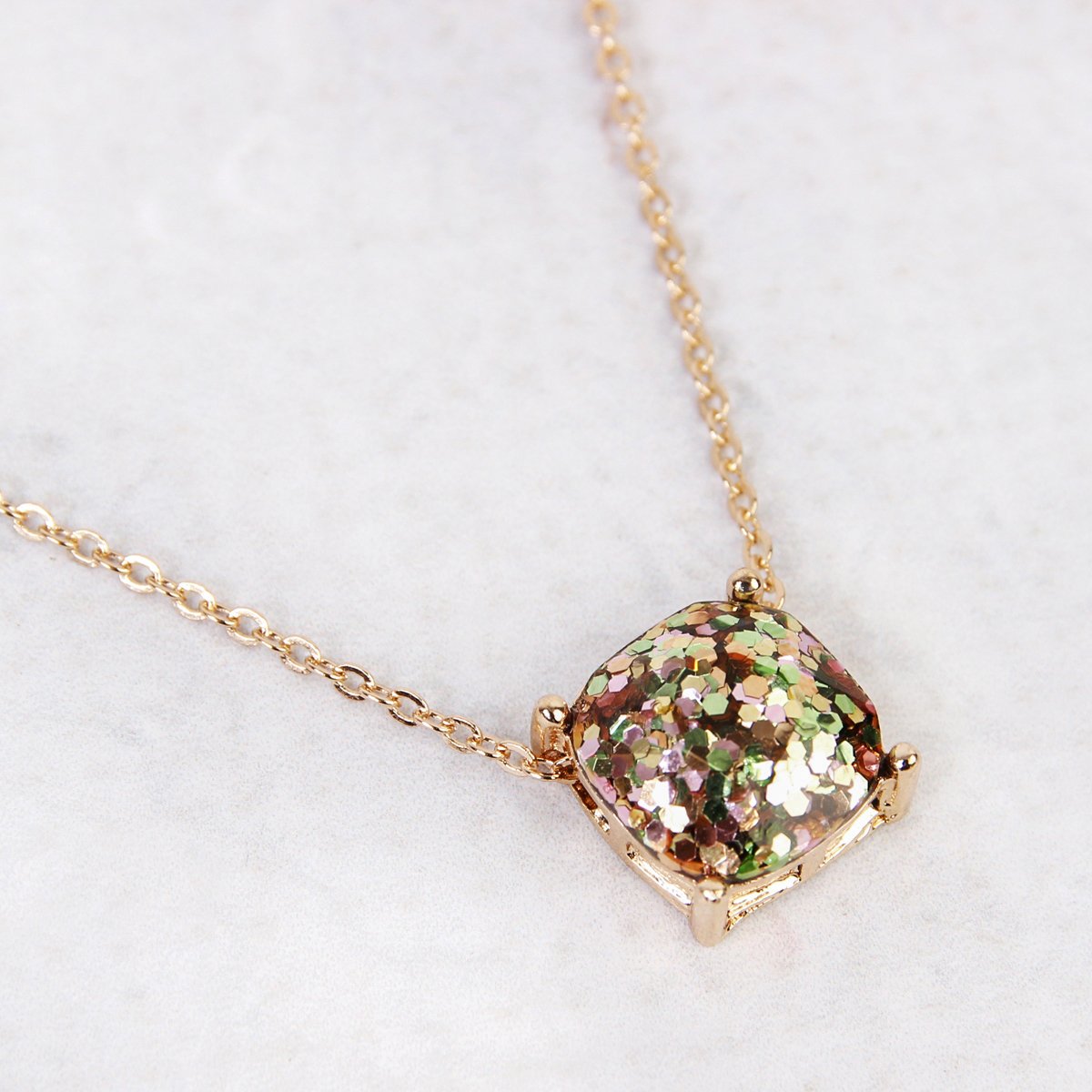 Cushion Glitter Necklace