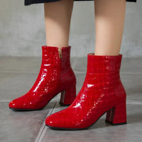 Snake Leather Ankle Boots