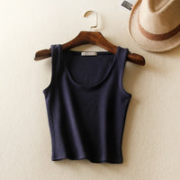 Short Cotton Tank Tops Style Crop Top (Multiple Colors)