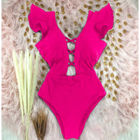 One Piece Ruffled Push-Up Swimsuit