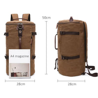 Scione Canvas Luggage Duffel Cylinder Bag  Mountaineering Backpack