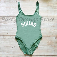 Bachelor Party Sexy One Piece Swimsuit BRIDE & SQUAD