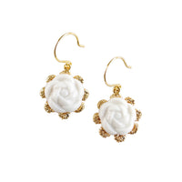 Everyday Porcelain Camellia Flower Charm Earrings