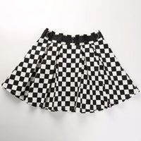 Pleated Checker board Harajuku High Waisted Skirt