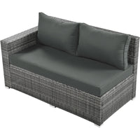 Outdoor 6-Piece All Weather PE Rattan Sofa Set w/ Adjustable Seat & Storage