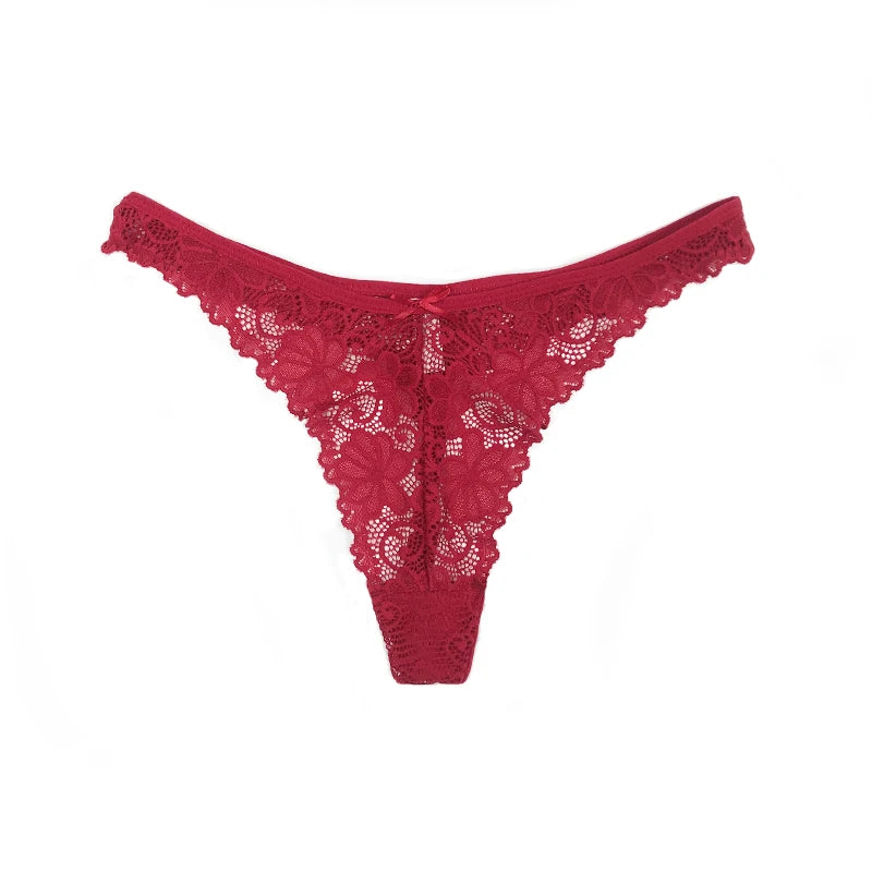 Delicate Lace Low Waist Panties Thong Lingerie