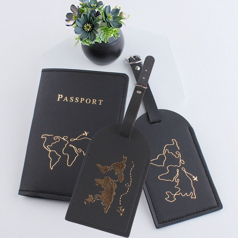 3Pcs Travel Accessory Set, Passport Cover with x2 Luggage Tags