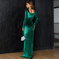 Joline Long Sleeves Velvet Dress