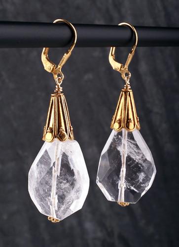 Quartz Gold Earrings