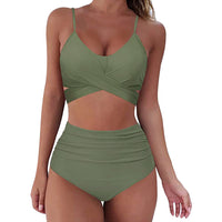 Wrap Push Up High Waisted Bikini 2 piece set (Multiple Colors)