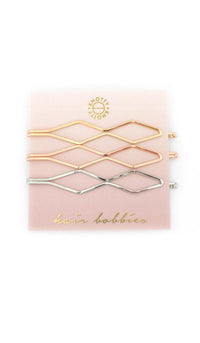 Diamond Hair Bobbies  |  Gold/Rose Gold/Rhodium