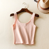 Short Cotton Tank Tops Style Crop Top (Multiple Colors)