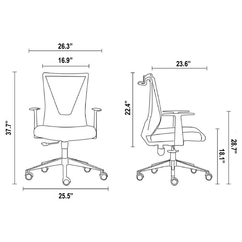 Office Chair Armin, Office, Black / Smoke