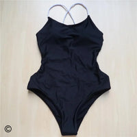 Braided Strap Cross Back One Piece Swimsuit