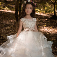 Flower Girl Tulle Beading Appliqued Pageant/Flower Girl Dress