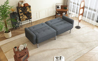 Linen Upholstered Modern Convertible Folding Futon Sofa Bed