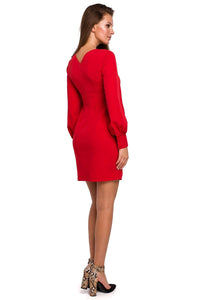 Long Sleeve Red Cocktail Dress