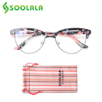 Cat Eye Semi-Rimless Anti Blue Light Filter Eyeglasses