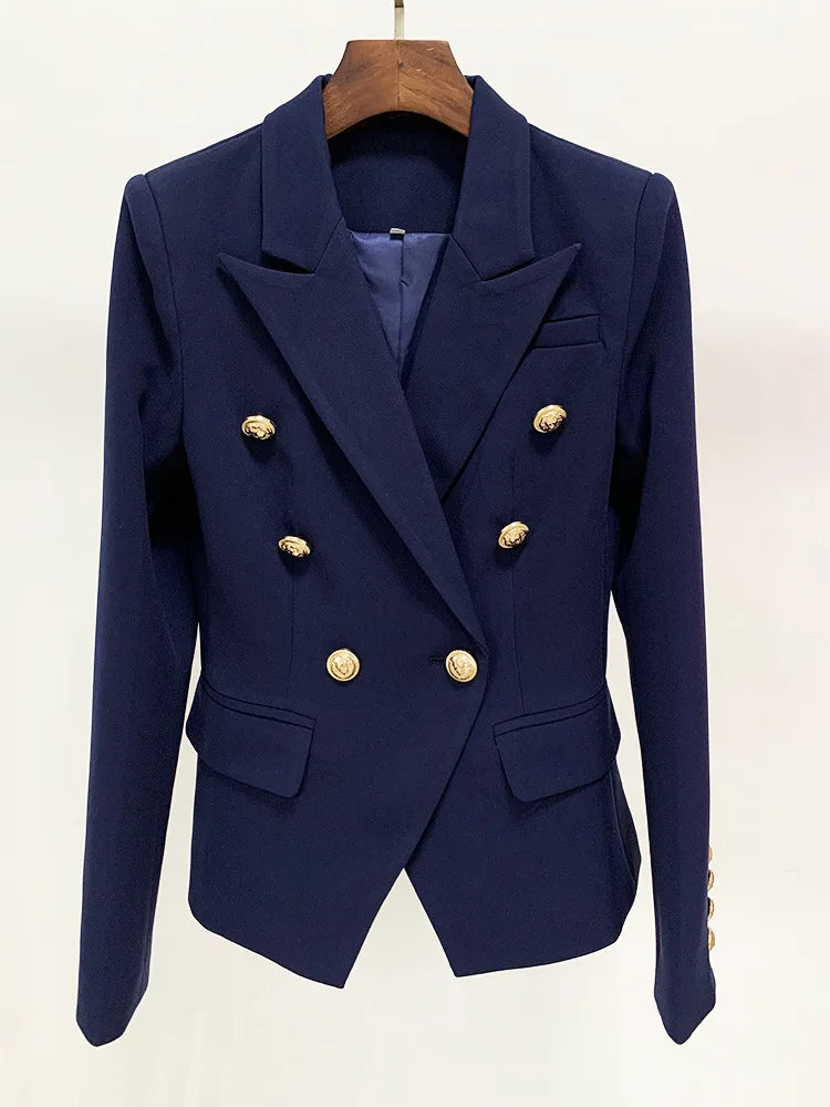 Designer Slim Fitting Metal Buttoned Blazer - Size S-4xl