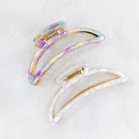 Jenna Half Moon Hair Claw (in Rainbow or White)